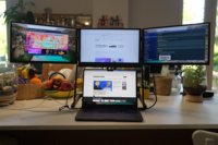 Moniteur triple écran TriCreate Lite 14 pouces, extension d'écran quadruple, connexion IPS Type-C, support pliable pour ordinateur portable, pliable