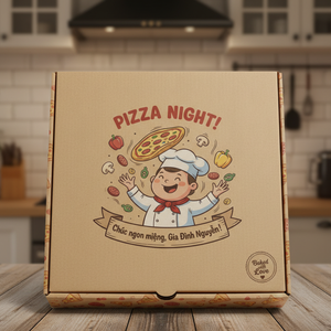 Caja de pizza personalizada reciclable hecha de papel Kraft marrón Tinta ecológica Diseño personalizado Impresión Microondas Seguro Personalizable - Product Image 2