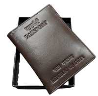 Dompet Paspor Kulit Vintage Panjang dengan Perlindungan RFID, Kompartemen Kartu Kredit, dan Penutup Ritsleting untuk Uang Kertas