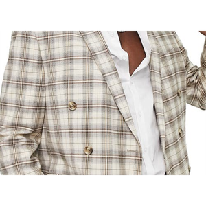 Giacca da Completo Doppiopetto a Quadri Marrone Chiaro Topman, Taglia 38 - Product Image 2