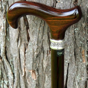 Canne de marche en bois sculpté moderne, réglable en hauteur, à nœuds multiples, robuste, pour l'extérieur, personnalisable en couleur pour les personnes âgées - Product Image 1