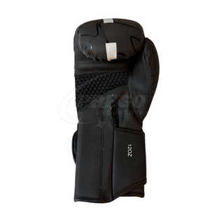 Gants de boxe noirs personnalisés, gants d'entraînement et de sparring en cuir PU, sangle de poignet réglable, logo OEM - Product Image 3
