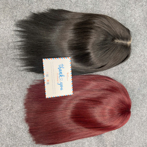 Perruque droite en os 2x4 fermeture à partir de 79 $ dentelle transparente partie centrale perruque vietnamienne cheveux diverses couleurs - Product Image 1