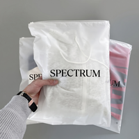 Sac d'emballage pour vêtements en CPE imprimé sur mesure, sac à fermeture éclair givré, sac en polyéthylène mat biodégradable pour vêtements, sous-vêtements, chaussettes, t-shirts