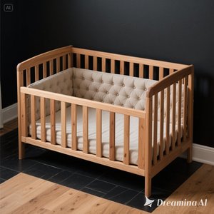 เปลเด็กทำจากไม้สักเนื้อแข็งธรรมชาติสำหรับตลาดสหราชอาณาจักร - Product Image 3