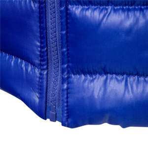 Veste matelassée bleue bulle pour hommes, vêtements d'extérieur d'hiver, fermeture à glissière en toile chaude avec logo personnalisé, taille XL, service OEM, vente en gros - Product Image 5