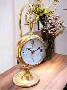 Horloge en aluminium doré de conception moderne de taille personnalisée pour la décoration de la maison, de l'hôtel, du restaurant, pour les mariages - Product Image 5