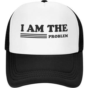 Adjustable Trucker <b>Hat</b> With "I Am The Problem" Print <b>Funny</b> Foam Fishing Cap <b>For</b> Men And Women - Product Image 1