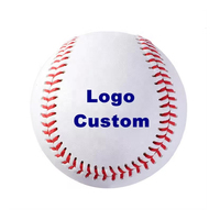 Balles de softball d'entraînement en cuir PU, noyau solide en liège, faites à la main, couleur et logo personnalisés, prise en main lisse, taille personnalisée, pour l'extérieur