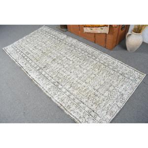 Alfombra Turca Decorativa de 3.3x7.1 pies, Alfombra Marroquí Vintage Gris - Product Image 3