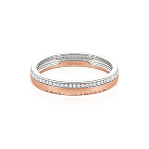 แหวนแต่งงานเพชรแบบสองสี Jeulia Je T'aime ประดับเพชรสำหรับผู้หญิง - Product Image 1