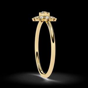 Anillo de Girasol con Diamantes Reales de Diseño Intrincado, Diamante de Corte Redondo, Joyería Fina Hecha a Mano, Regalo para Mujer - Product Image 5