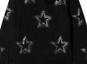 New Wholesale Custom Fashionable Men's Polyester/Cotton Fleece Streetwear Heavyweight Rhinestone Custom <b>Design</b> Winter Hoodies - Product Image 3