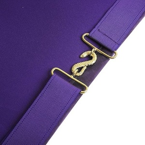 Tablier de Maître Royal et de Maîtres de prestige, conforme aux réglementations anglaises - Violet avec franges dorées - Product Image 4