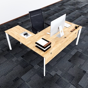 Minimally Designed L-Shaped <b>Desk</b> 180x160cm Oval Concept Assembly HBOV019 - Product Image 3