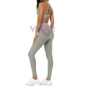 ชุดเล่นโยคะไร้ตะเข็บ2ชิ้นชุดเล่นกีฬาออกกำลังกายเล่นยิมฟิตเนส - Product Image 3