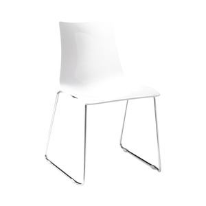 Stackable Sled Base Dining <b>Chair</b> Polycarbonate Shell Chrome Frame, <b>Clear</b> Smoke or White, for Restaurant Cafe Meeting Room - Product Image 3