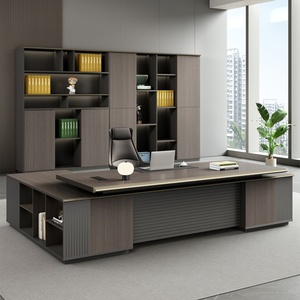 Modern Luxury Executive L Shaped Office <b>Desk</b> Chair Set Commercial Modular Wooden Panel Furniture Easy Assembly Extendable - Product Image 5