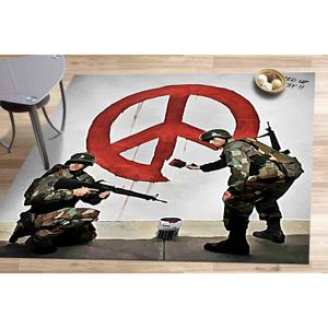 Alfombra con Diseño de Graffiti Art Banksy Soldier, Alfombra Antideslizante Impresa, con Pelo Suave - Product Image 3