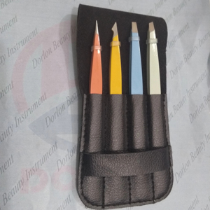 Professionnel 4 pièces ensemble de pinces à sourcils prix de gros usine en acier inoxydable pince à épiler étui cheveux beauté cosmétique pince à épiler - Product Image 1