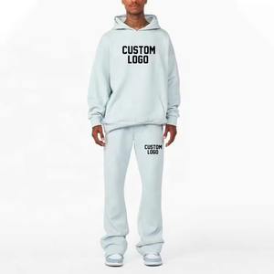 Survêtement à capuche personnalisé 100% coton Style Streetwear avec sweat à capuche surdimensionné Joggers évasés Fourniture en vrac Fournisseur de survêtement personnalisé - Product Image 1