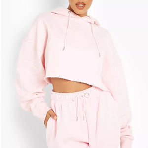 Sudadera con capucha holgada con estampado de letras y Top corto personalizado para mujer, sudaderas informales, Jersey recortado, Sudadera con capucha de gran tamaño para mujer - Product Image 5