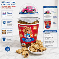 Yoloduck En gros, Boîte de présentation de comptoir pour mini-jouets, biscuits sandwichs au chocolat en forme d'ours, snacks en vrac, chocolat Panda chinois