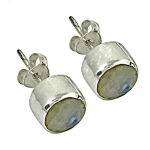 Pendientes de Plata de Ley 925 con Piedra Lunar y Esmeralda en Corte Pera, Forma de Gota de Agua en Oro de 14K y 18K para Uso Diario de Mujer - Product Image 3