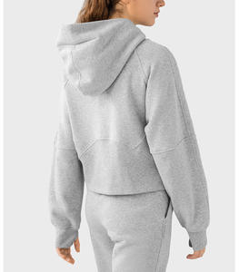 Sweat-shirt à capuche unisexe pour le sport et la gym, crop top, impression personnalisée, logo, technique tie-dye, lavage à l'acide, logo frontal, sublimation, streetwear - Product Image 2