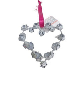 Nouveau coeur suspendu décoratif pour la décoration murale décoration de mariage et de noël argent avec paillettes faites à la main - Product Image 1