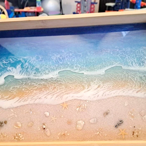 Bandeja de Almacenamiento Decorativa para el Hogar con Diseño Único de Paisaje Marino de Bambú, Asas Exclusivas, Acabado Pulido, Apta para Lavavajillas, Regalo para el Día de la Madre - Product Image 6