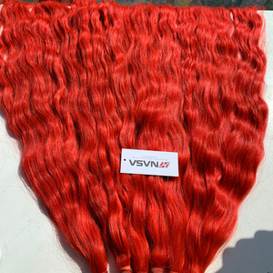 Extensiones de Cabello Humano Vietnamita Virgen 100% de Lujo, 300 Gramos, 22-24 Pulgadas, Ondulado Natural, Rojo Decolorado, Puntas Gruesas - Product Image 5