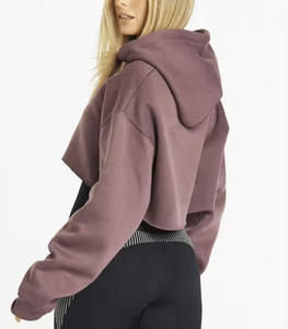 เสื้อฮู้ดผ้าฝ้าย100% สำหรับผู้หญิงเสื้อฮู้ดเปิดไหล่ปล่อยเอวลอยขนาดใหญ่พิเศษสำหรับผู้หญิง - Product Image 5