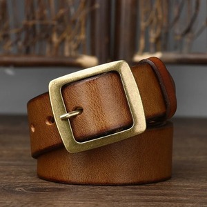 Ceintures de luxe pour hommes Bracelet en cuir véritable de vache avec épingle en alliage vintage pour boucle Ceinture pour hommes de haute qualité - Product Image 1
