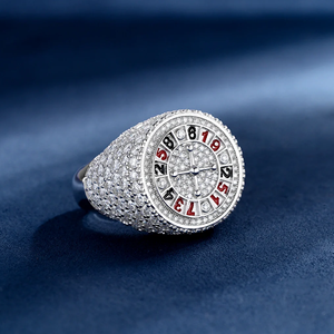 Bague de rappeur imposante sertie de moissanite, plaquée argent, design luxueux - Product Image 3