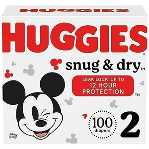 Para pañales Huggies Snug & Dry tamaño 2 100 unidades para bebés de 12-18 libras pañales de algodón suave para bebés - Product Image 2