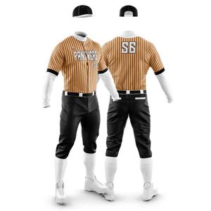 Camisetas de béisbol de tela de malla de poliéster personalizadas para jóvenes, ropa deportiva de diseño rayado liso, conjuntos de uniformes de béisbol con logotipo personalizado - Product Image 3