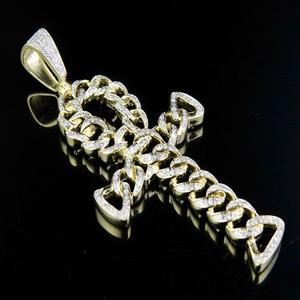 Personnalisé Moissanite Diamant Glacé Cubain Lien Pendentif pour Hommes 925 Argent Plaqué Or Style Religieux Hip Hop Bijoux Charme Collier - Product Image 1