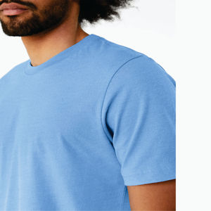 T-shirt à manches courtes unisexe Heather Carolina Blue CVC 52% Airlume Peigné Anneau Filé Coton 48% Poly 32 Simple 4.2 oz Tissu Tricoté - Product Image 5
