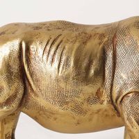 Statue de rhinocéros en aluminium doré moderne, faite à la main, sculpture décorative haut de gamme pour la décoration intérieure et extérieure de la maison, du jardin ou de l'hôtel