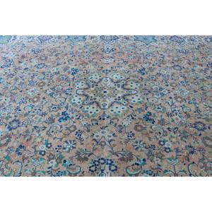 Tapis de 9,6 x 13,5 pieds, tapis turc vintage, tapis en laine bleue - Product Image 5