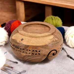 Elegant Eco-Friendly Portable Wooden Yarn Bowl for Knitting Crochet Smooth Thread Flow No Tangles Craft Accessory Gift for - Product Image 3