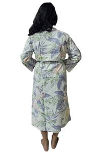 Bata de Baño de Algodón con Estampado Floral Blanco para Mujer, Talla de Bata - 48 pulgadas - Product Image 5