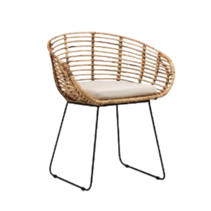 Best Quality Rattan Wicker Dining Chair Garden <b>Sets</b> Wicker Chair For Outdoor Furniture Rattan Dining Chair With <b>Metal</b> Leg - Product Image 4