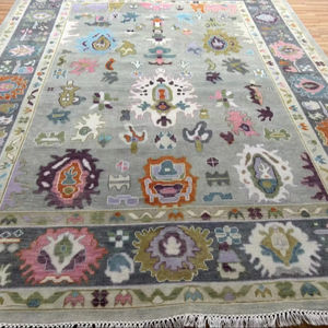 High Quality Wool Oushak Turkish Knot Style <b>Rugs</b> Hand Knotted with Embroidered Design for Home for Bathroom Kitchen Picnic Use - Product Image 1