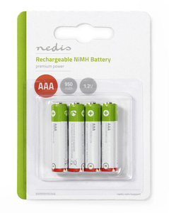 4 batterie ricaricabili Ni-MH HR03 AAA 1100 mAh (Nedis BANM9HR034B) (Confezione blister) - Product Image 1