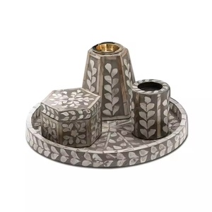 Mother of Pearl Inlay Mubkhar <b>Box</b> with <b>Matching</b> Tray Luxury Handmade Bakhoor Burner Madkhan Set for Arabic Home Decor, Gifting - Product Image 4