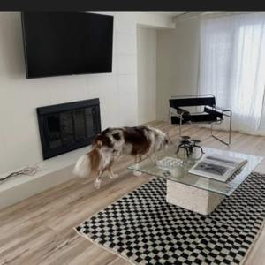 Brun Blanc Designer Check Pattern 100% Coton Main Bloc Imprimer Tapis Brodé Tapis Décor pour Voiture - Product Image 4