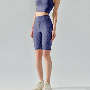 Pantalones cortos de entrenamiento de compresión de cintura alta para mujer con pretina elástica y diseño de bolsillo con estampado floral Pantalones cortos de gimnasio para mujer - Product Image 1