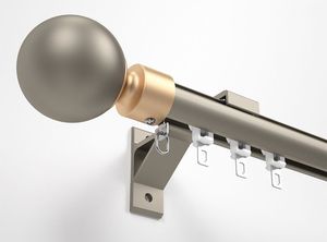 Matte gold finished <b>curtain</b> rod <b>finials</b> with simple modern shape crafted from solid metal <b>for</b> long lasting window style - Product Image 6